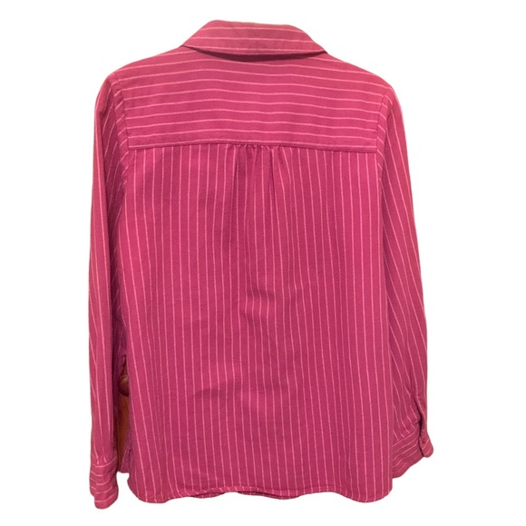 Denim & Co. Long Sleeve Striped Flannel Shirt - Picture 5 of 8